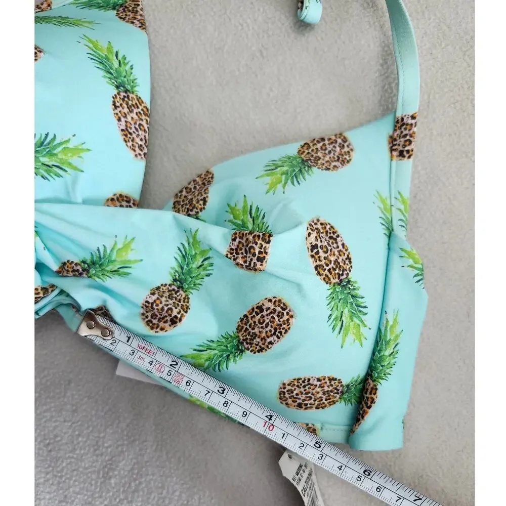 NEW Calzedonia Cobey Blue Pineapple Halter Bikini Size 38 Small - Picture 8 of 8